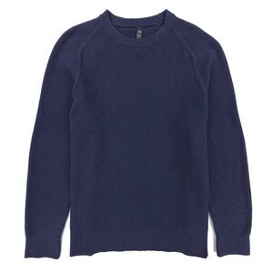 NEW Lululemon Textured Knit Crewneck Sweater Heathered Navy Athleisure Fisherman